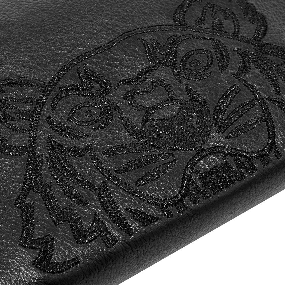 KENZO Long Zip Embroidered Leather Wallet in Black for Men - Lyst