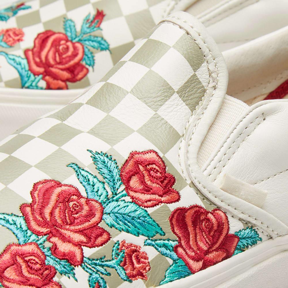 slip on dx rose embroidery