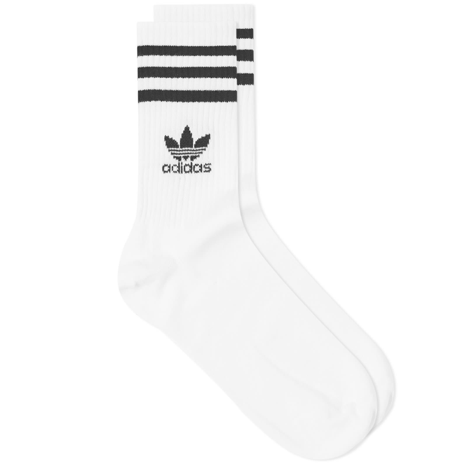 adidas Mid Cut Crew Sock in White for Men | Lyst