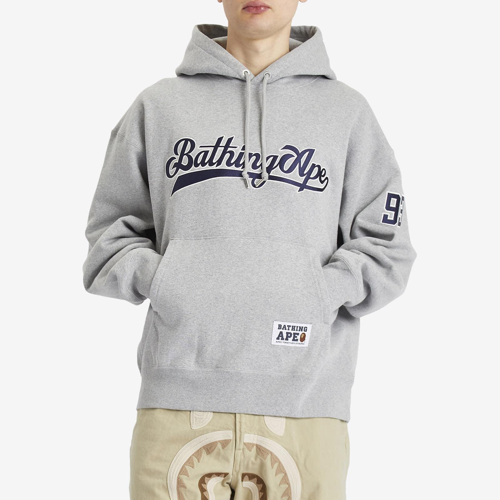 【A BATHING APE】BASEBALL LOGO RELAXED FIT PULLOVER HOODIE A BATHING APE BASEBALL LOGO RELAXED FIT PULLOVER HOODIE