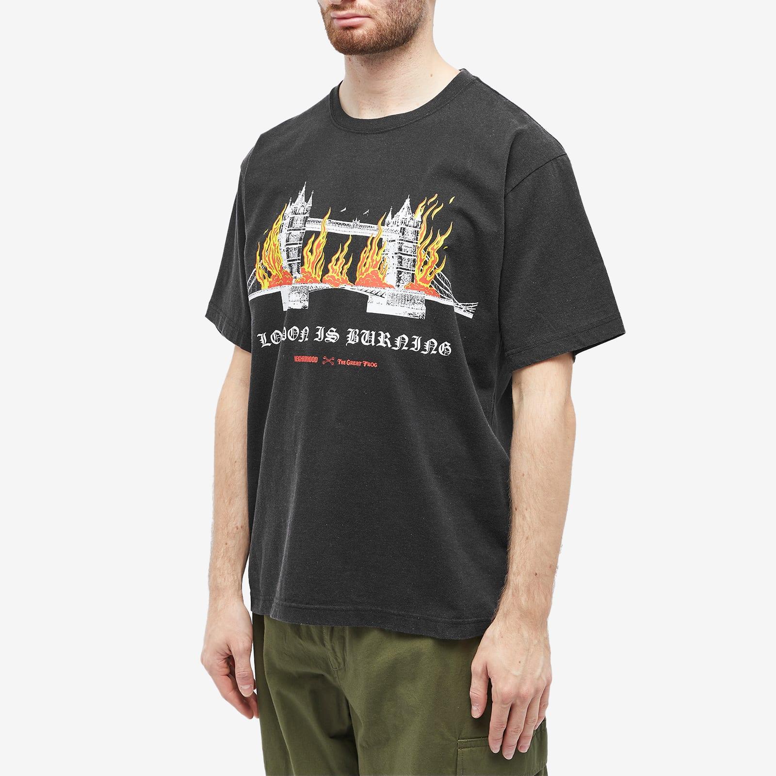 Neighborhood X The Great Frog London Burning T shirt in Black for