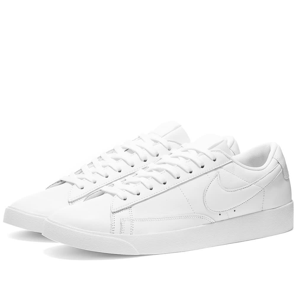 Nike Leather Blazer Low Le Shoes in White,White,White (White) | Lyst