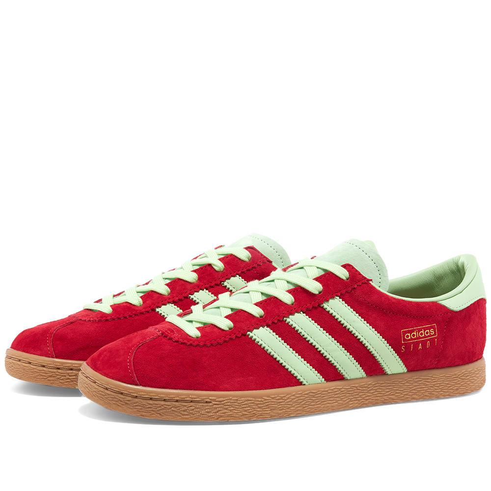 adidas Suede Stadt in Scarlet, Green 
