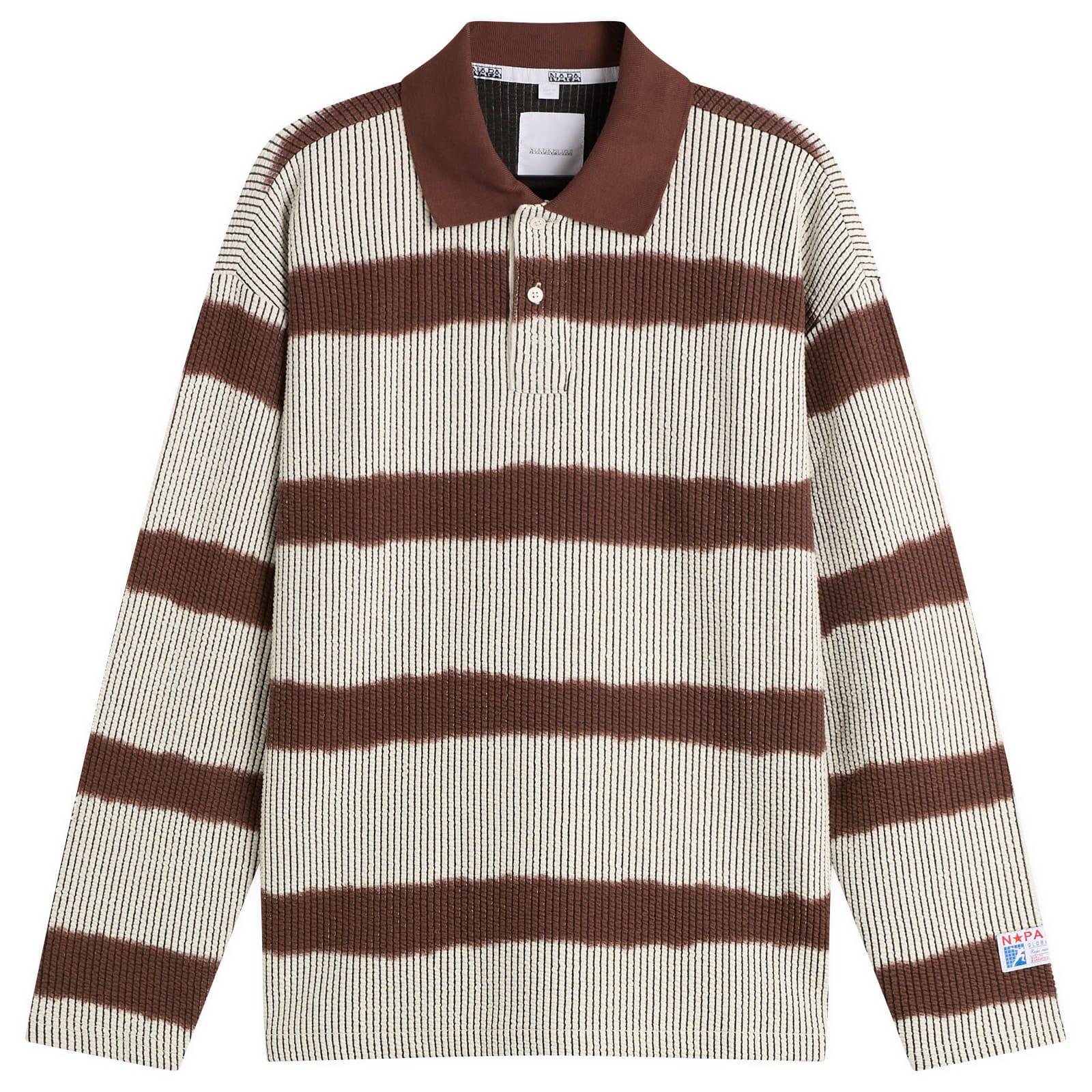 Napapijri X Martine Rose Long Sleeve Polo in Brown for Men | Lyst