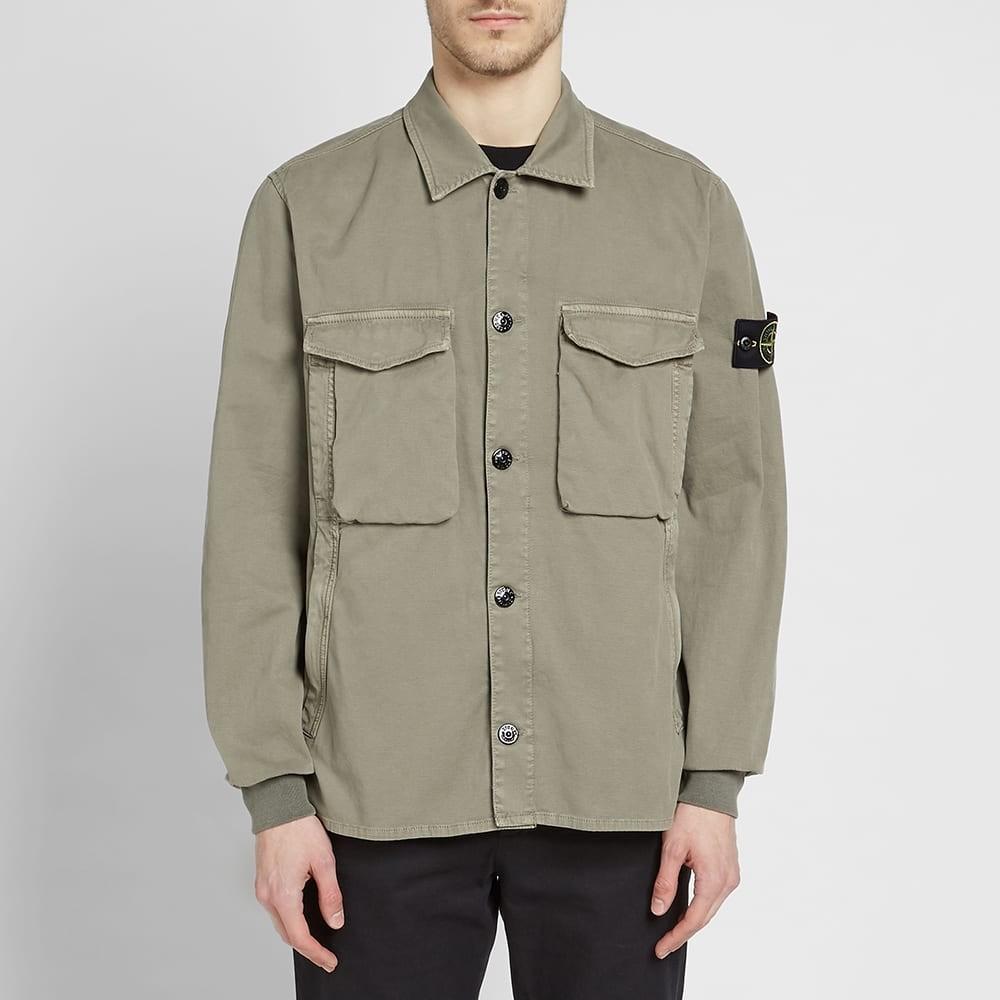 stone island garment dyed stretch overshirt