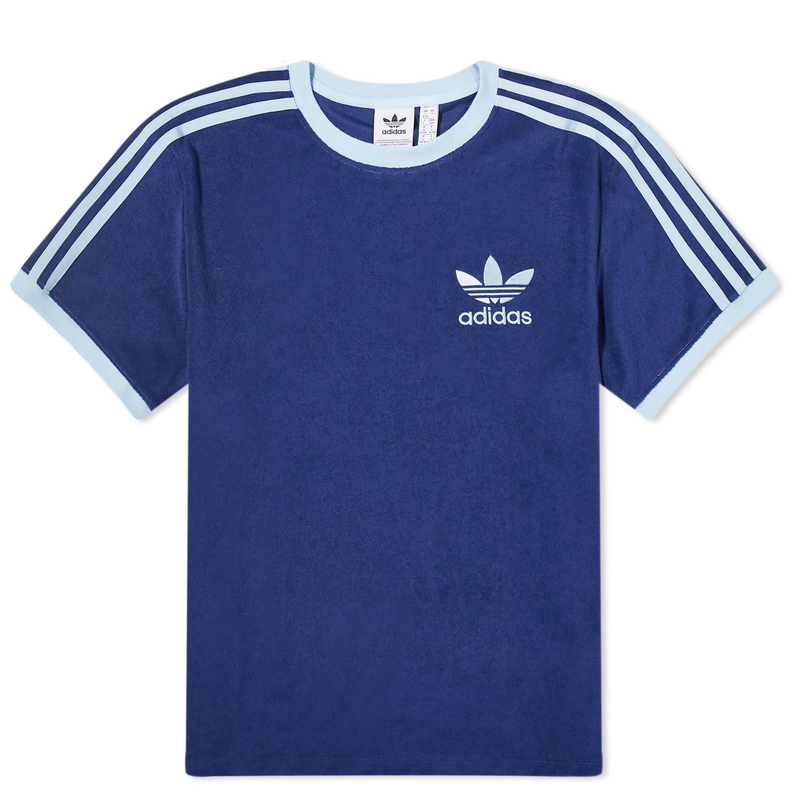 【adidas】TERRY 3 STRIPES T-SHIRT adidas Terry 3 Stripe T-Shirt in Blue | Lyst UK
