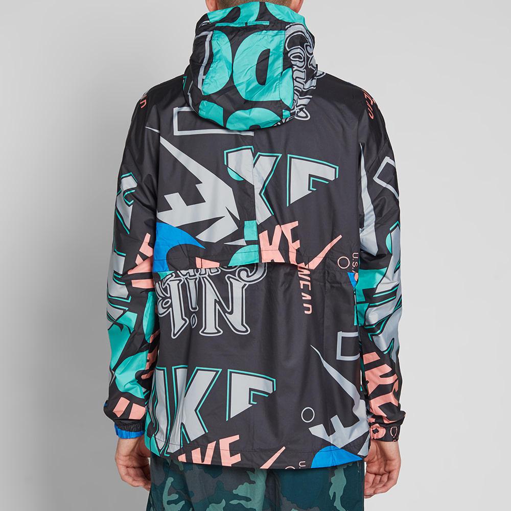 Nike Synthetic 'just Do It' All Over Print Hooded Jacket in Black for Men - Lyst