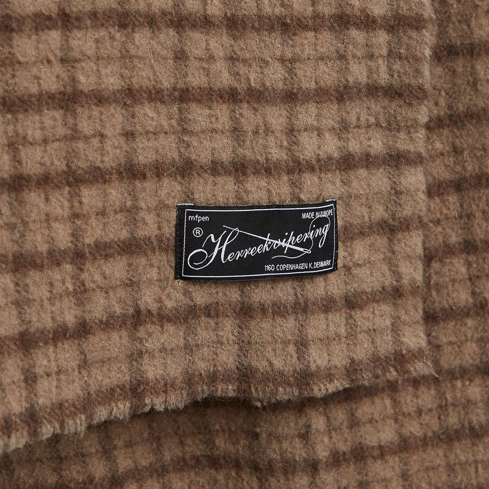 mfpen Checked Wool Fringed Scarf in Brown for Men | Lyst UK