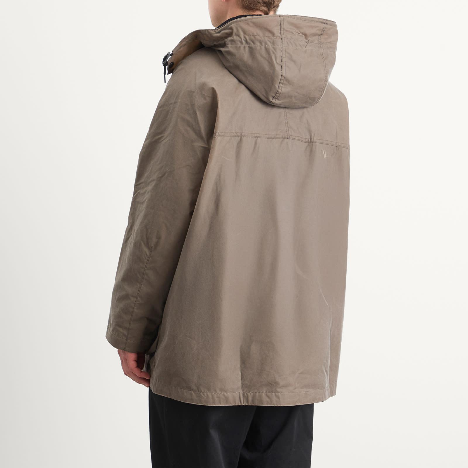 Barbour X Margaret Howell Stand Collar Wax Parka Jacket in Brown