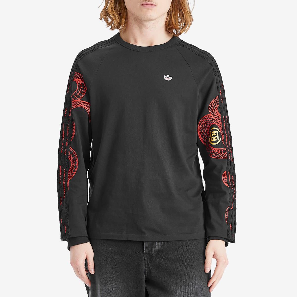 adidas X Clot Raglan Long Sleeve T-Shirt in Black for Men | Lyst