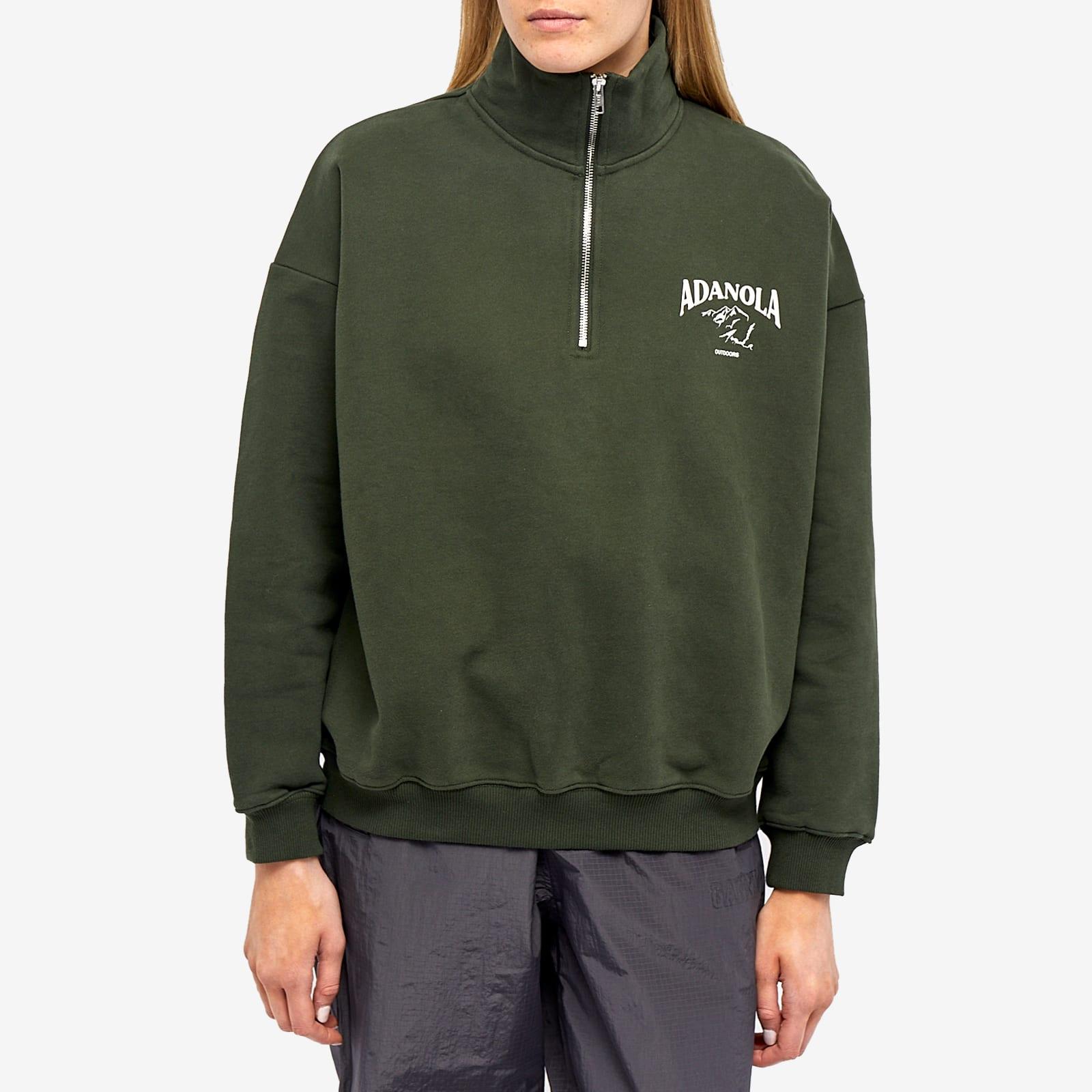 ADANOLA Oversized Funnel Neck Zip Sweat in Green | Lyst