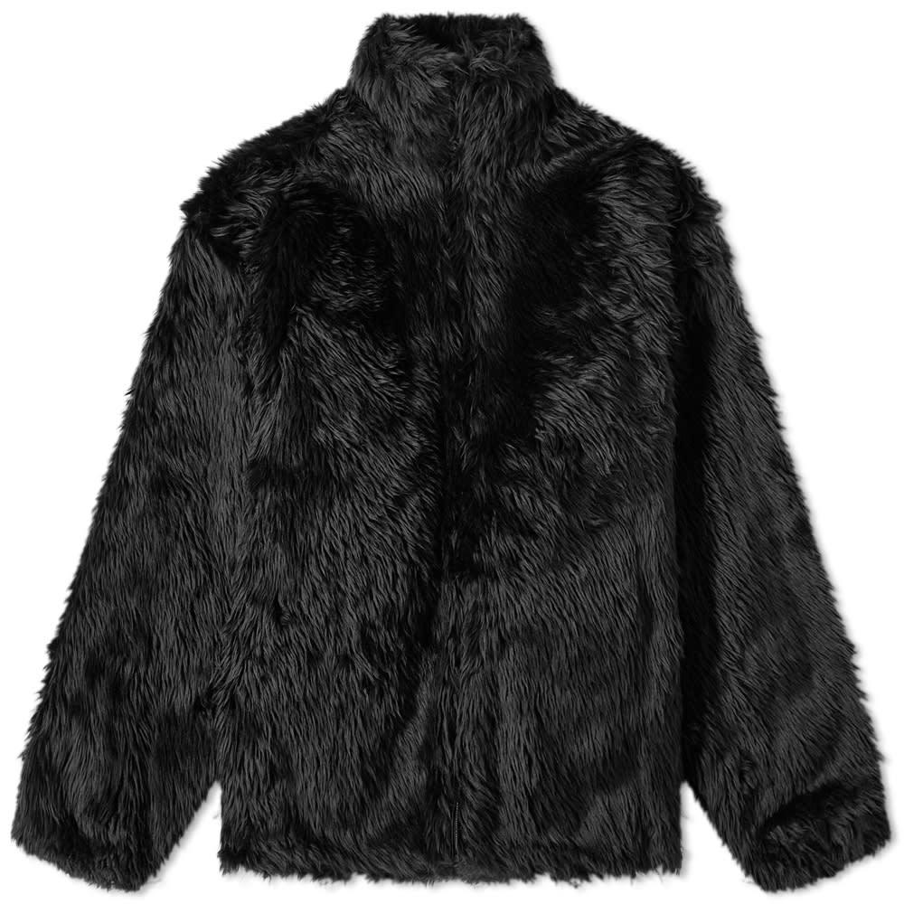 Balenciaga Fake Fur Jacket in Black for Men Lyst