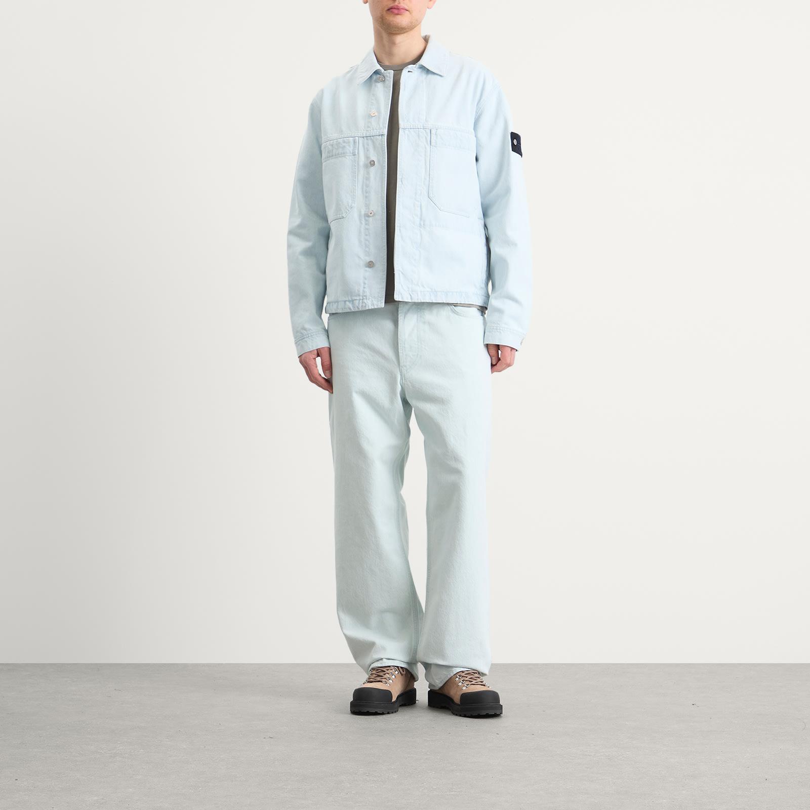 Stone Island Denim Research Ultra Bleached Denim Jacket in Blue