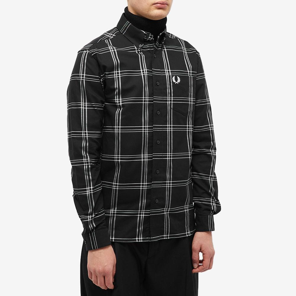 Fred Perry Twill Check Shirt in Black for Men | Lyst