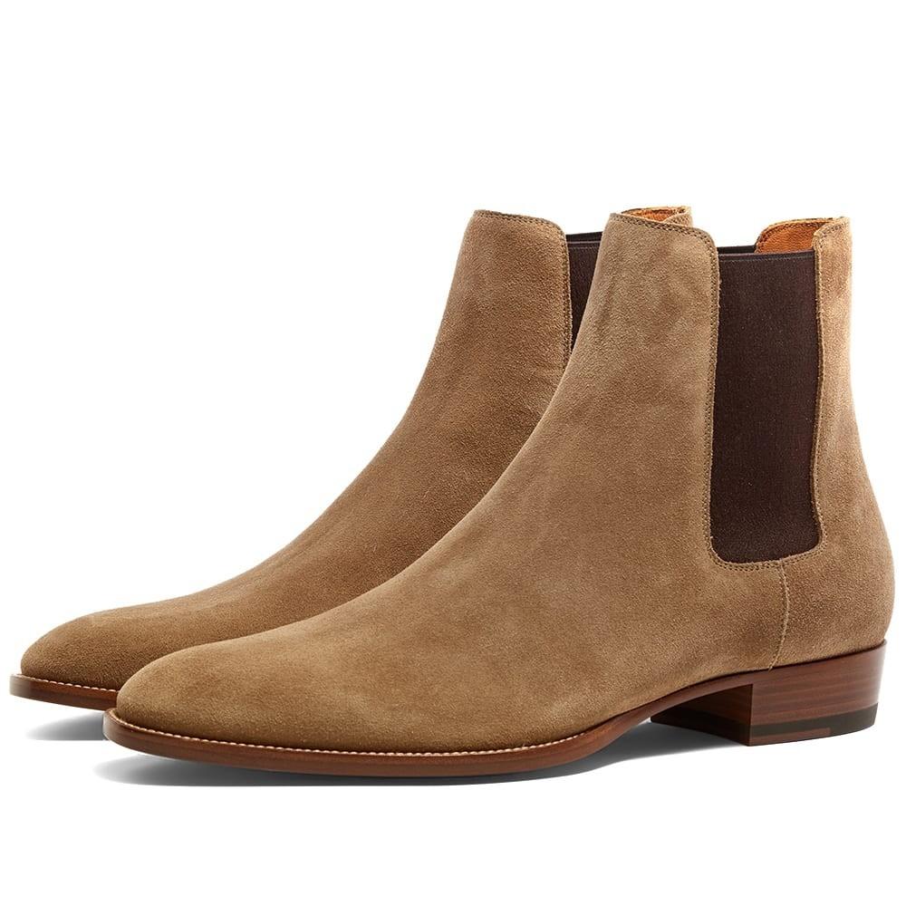 Saint Laurent Suede Wyatt 30 Boxer Chelsea Boot in Brown for Men - Lyst