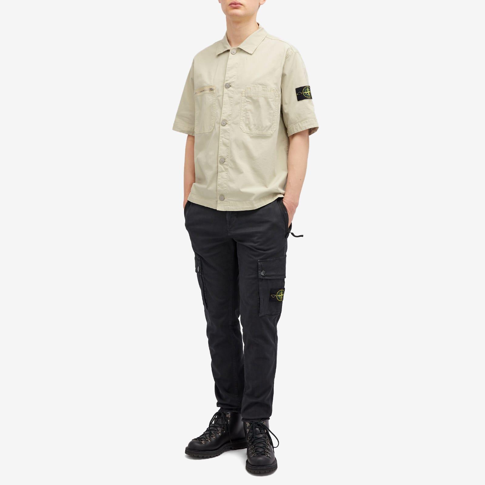 Stone Island Stretch-Tc Garment Dyed Short Sleeve Overshirt in