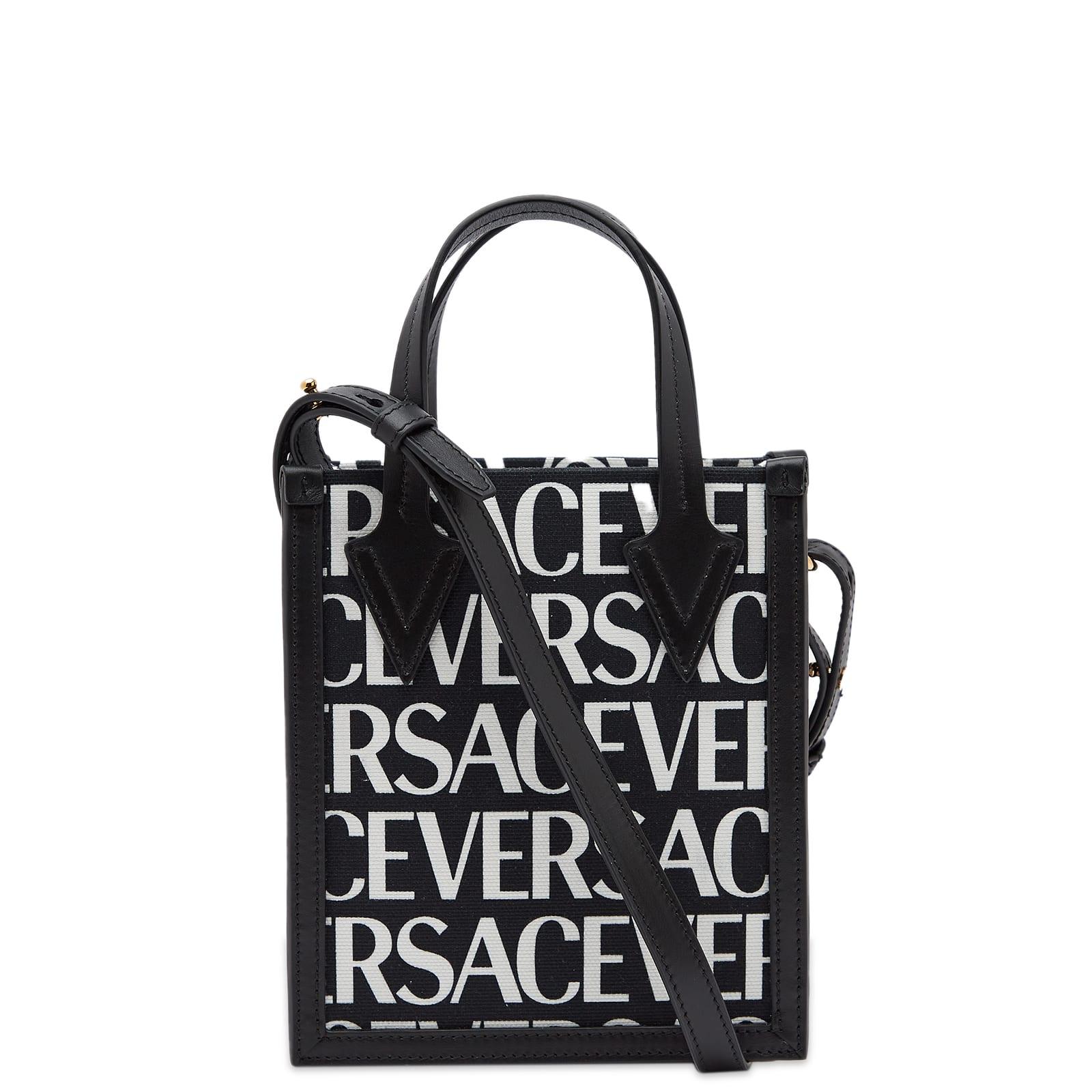 Versace Repeat Logo Mesh Tote in Black for Men | Lyst