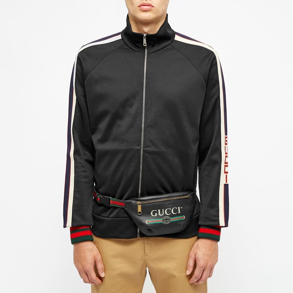 Gucci Leather Print Waist Bag in Black for Men Lyst