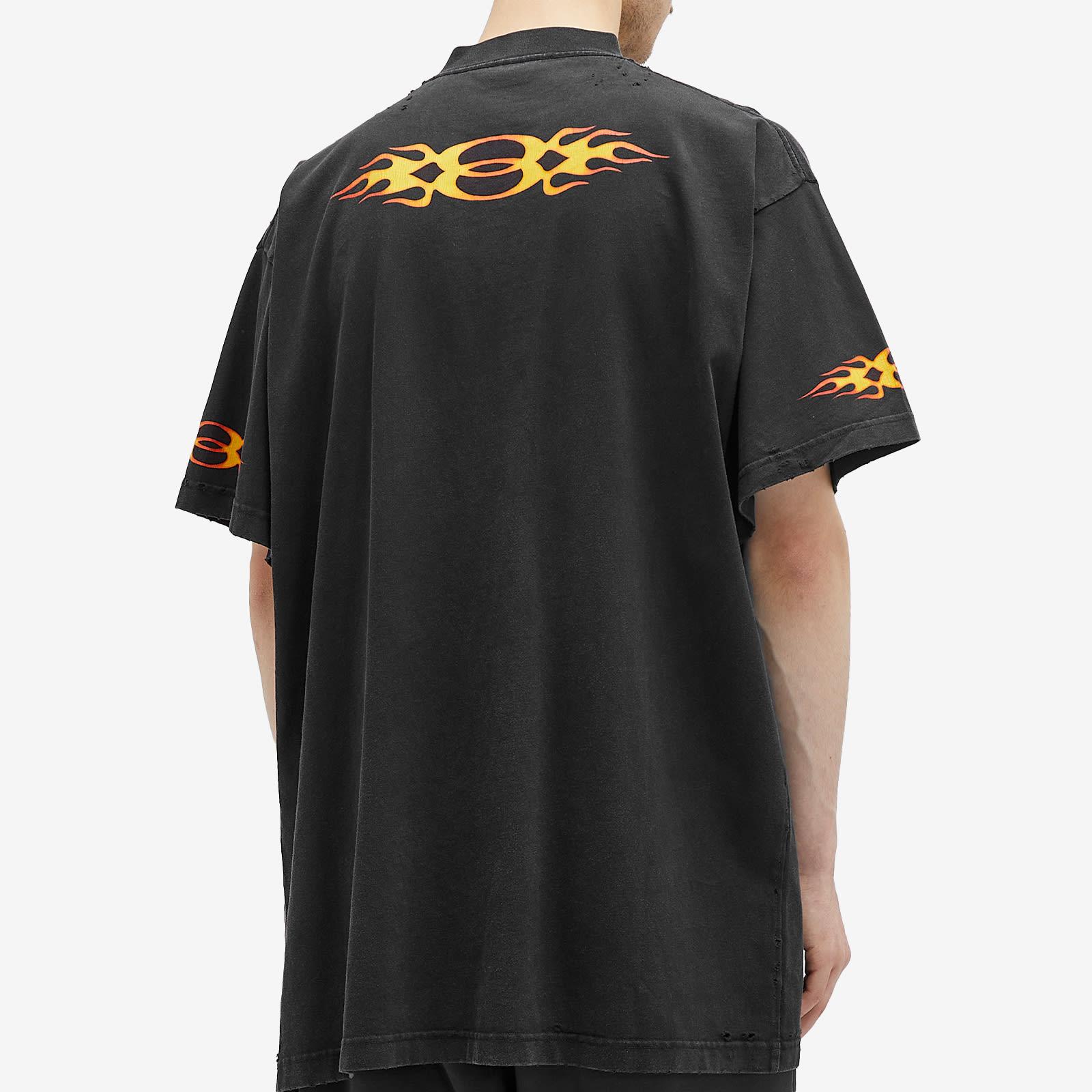 Balenciaga Flame Short Sleeve T Shirt in Black for Men | Lyst