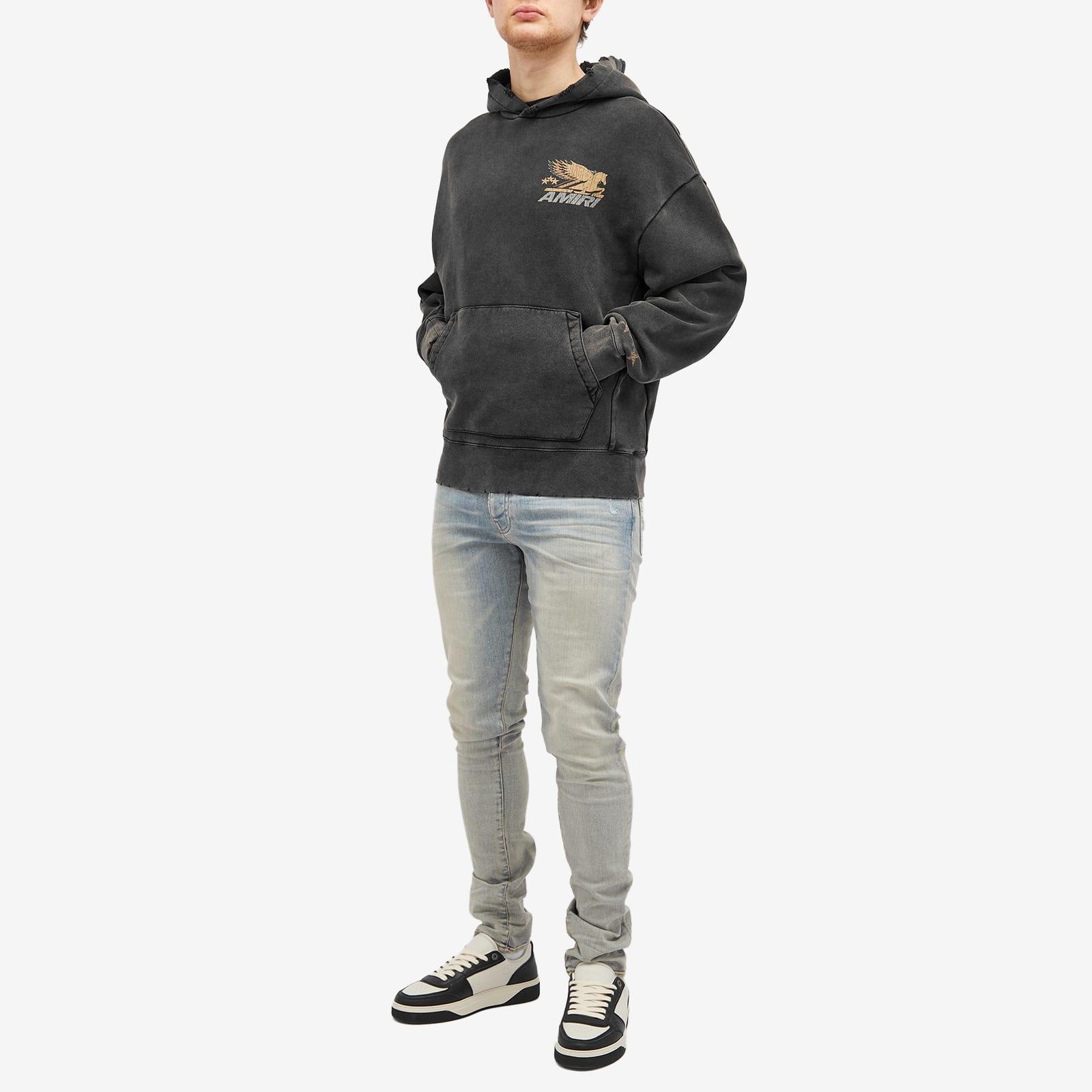 【送料&関税込】AMIRI pegasus Hoodie AMIRI Vintage Pegasus Distressed Logo-Print Cotton-Jersey