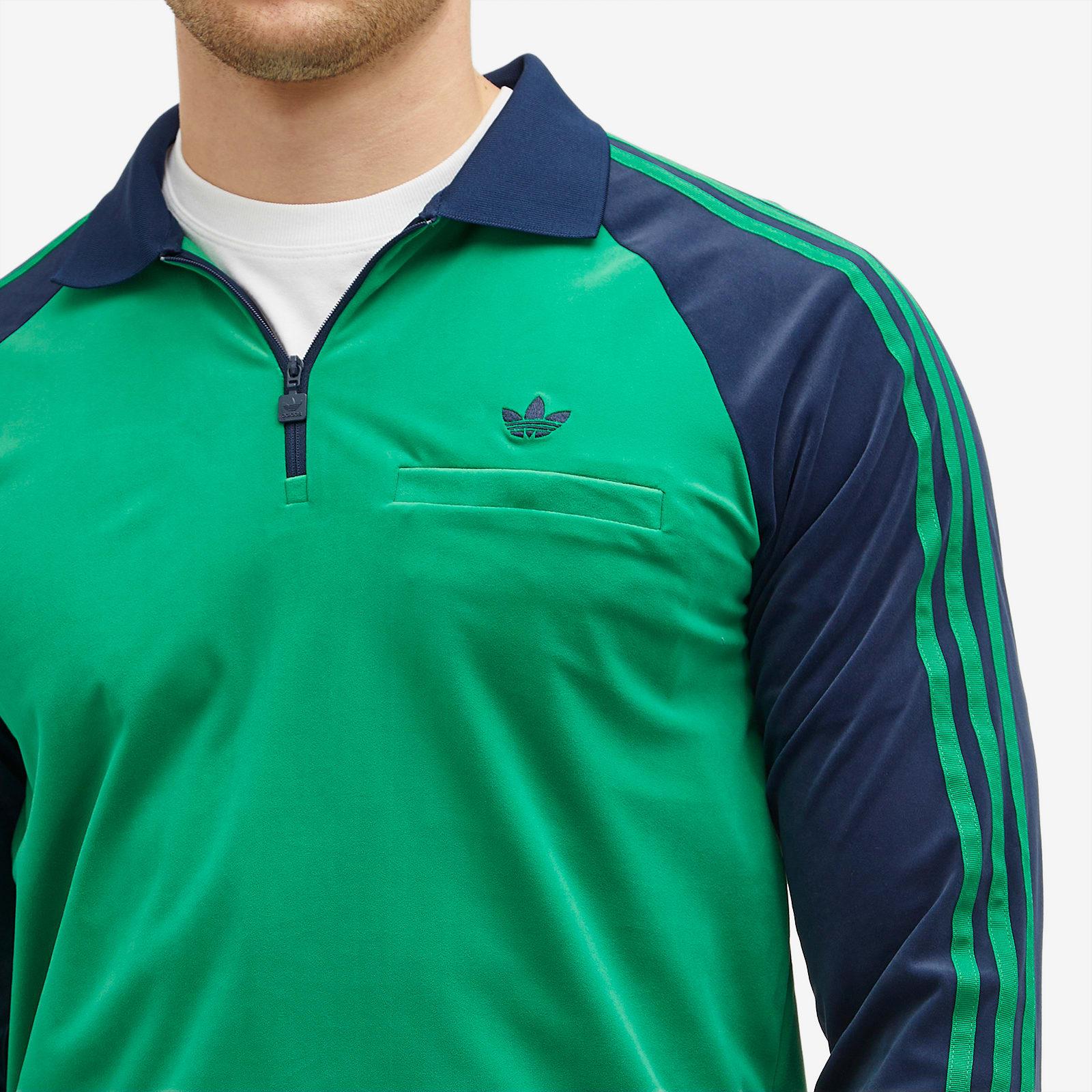 adidas Retro Velour Polo Shirt in Green for Men | Lyst Canada