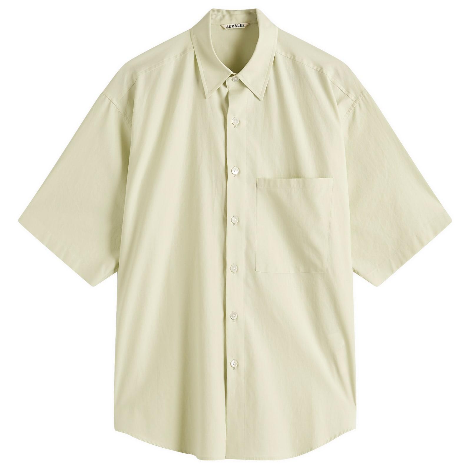 AURALEE Washed Finx Twill Big Half Sleeved Shirt in Natural for