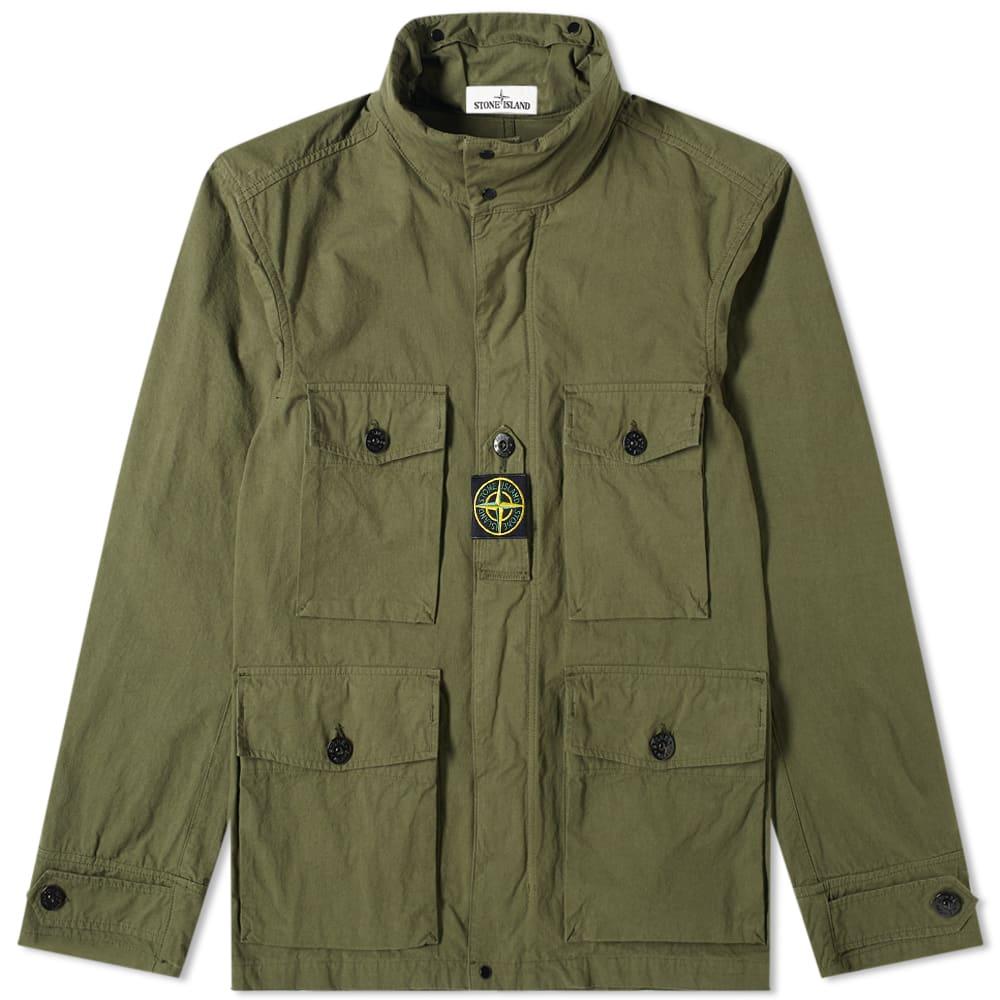 Stone Island Cotton Cordura Field Jacket in Olive (Green) for Men | Lyst