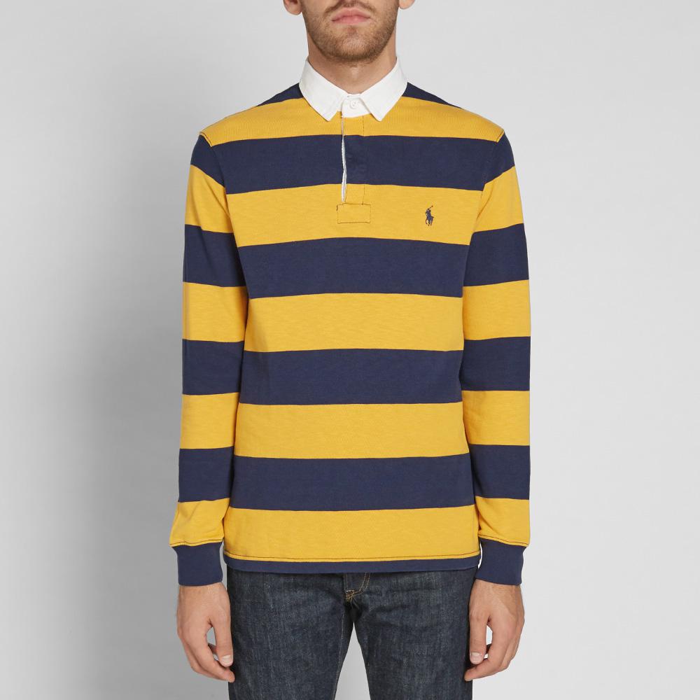 Lyst - Polo Ralph Lauren Stripe Rugby Shirt in Blue for Men