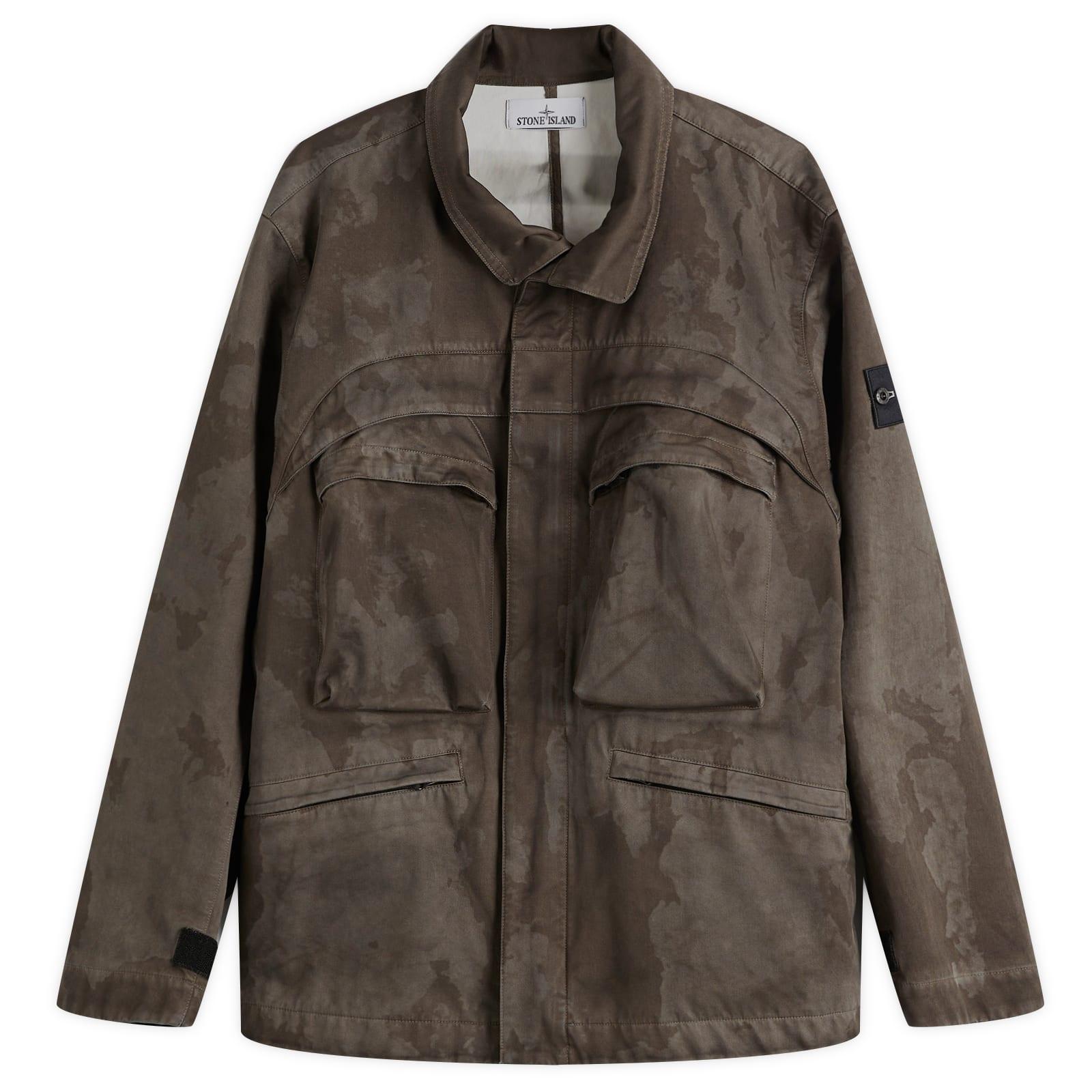 Stone Island Raso Gommato 3L Laser Camo Field Jacket in Brown for