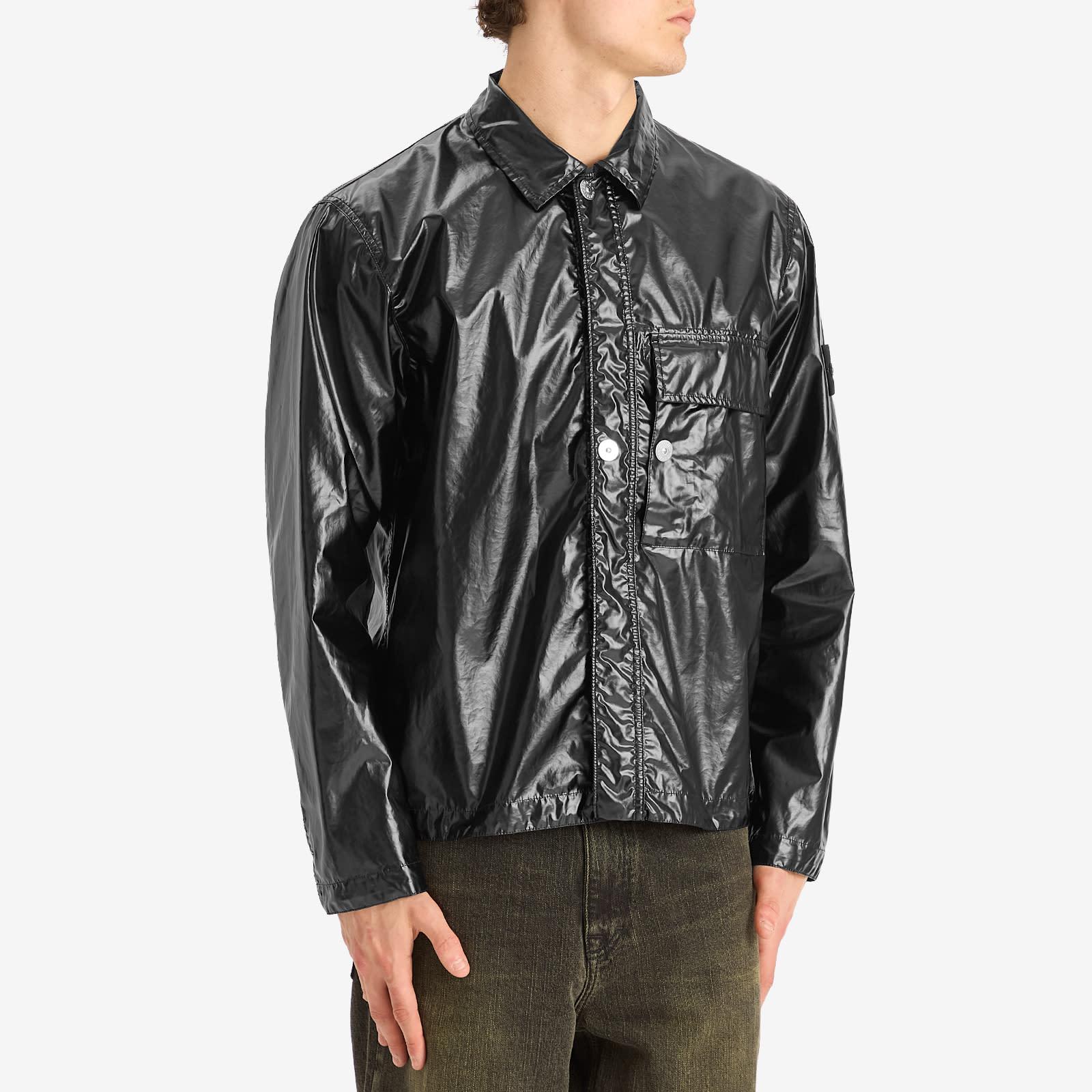 Stone Island Mussola Gommata-Tc Shirt Jacket in Black for Men | Lyst