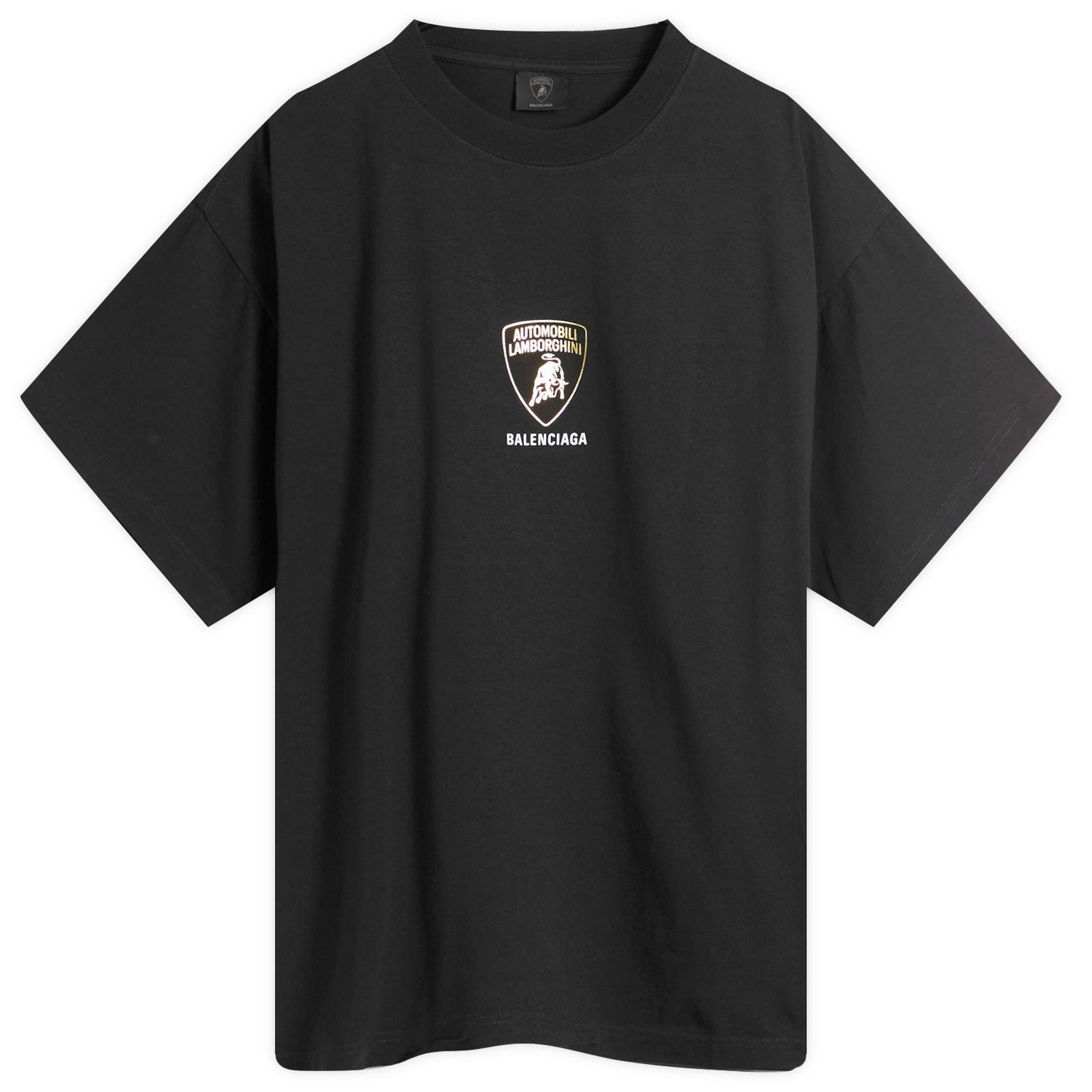 Balenciaga Lamborghini Shield Dry Jersey Boxy T-Shirt in Black for