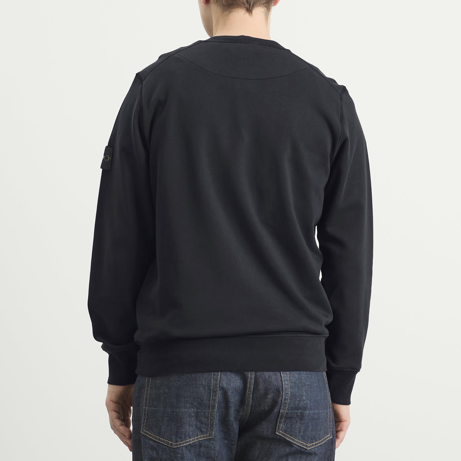 Stone Island Garment Dyed Crew Neck Sweatshirt in Blue for Men | Lyst