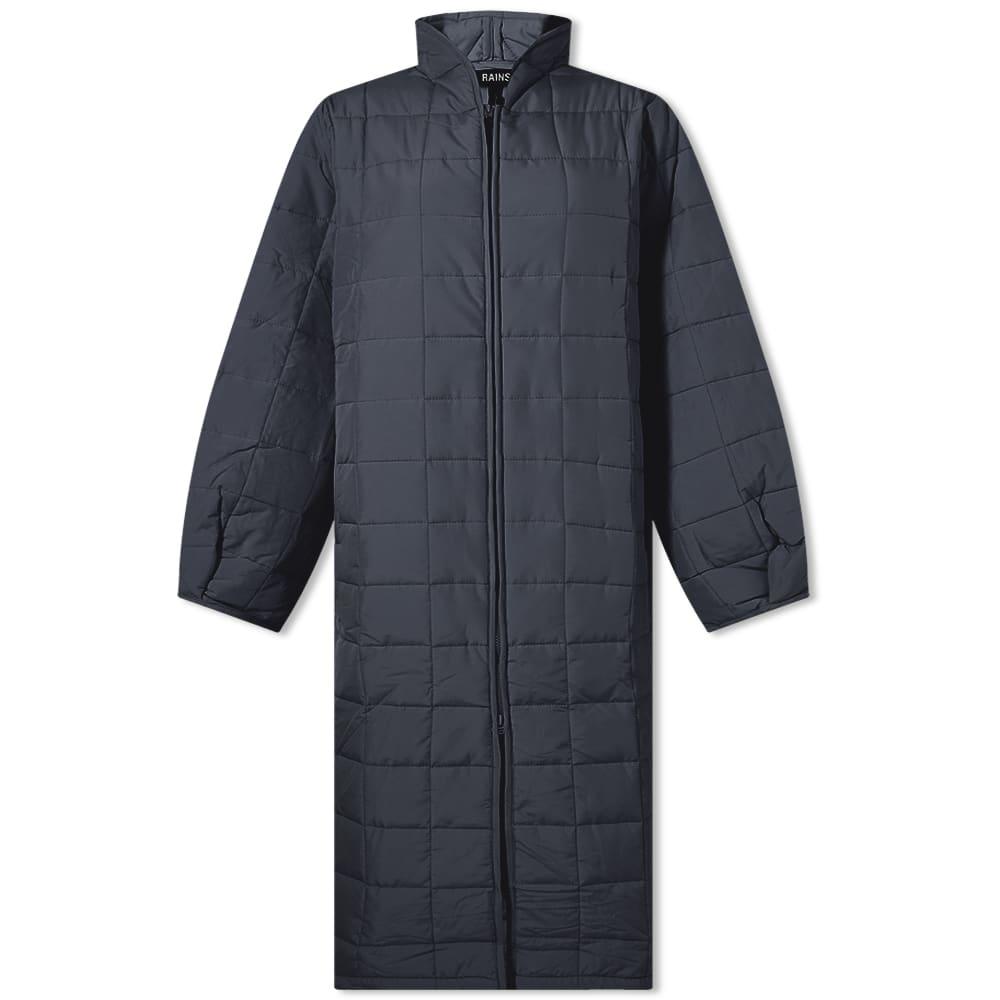 Rains Liner Quilted Coat in Blue Lyst