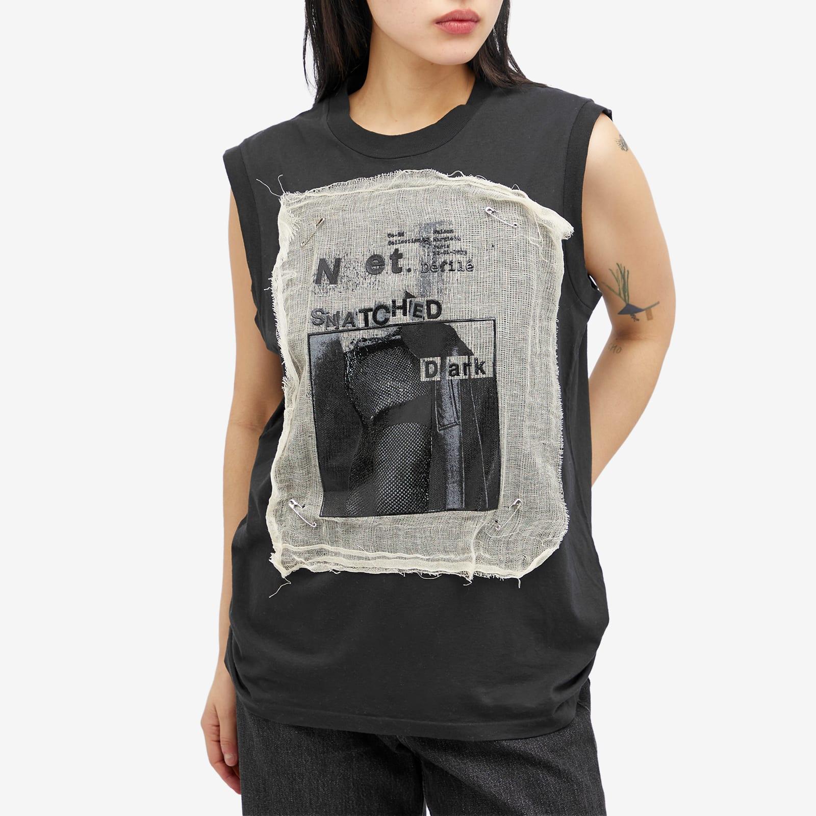 Maison Margiela Front Print Sleeveless Top in Gray | Lyst