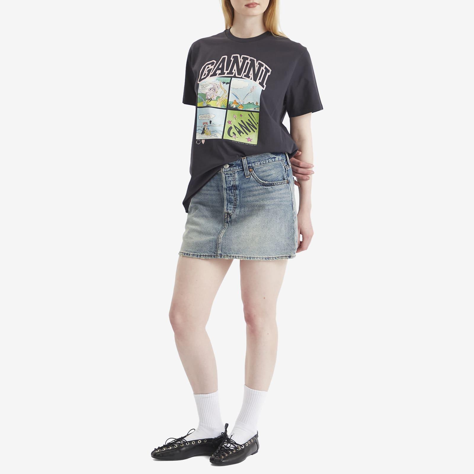 Ganni Bd Teddy Relaxed T-Shirt in Black | Lyst
