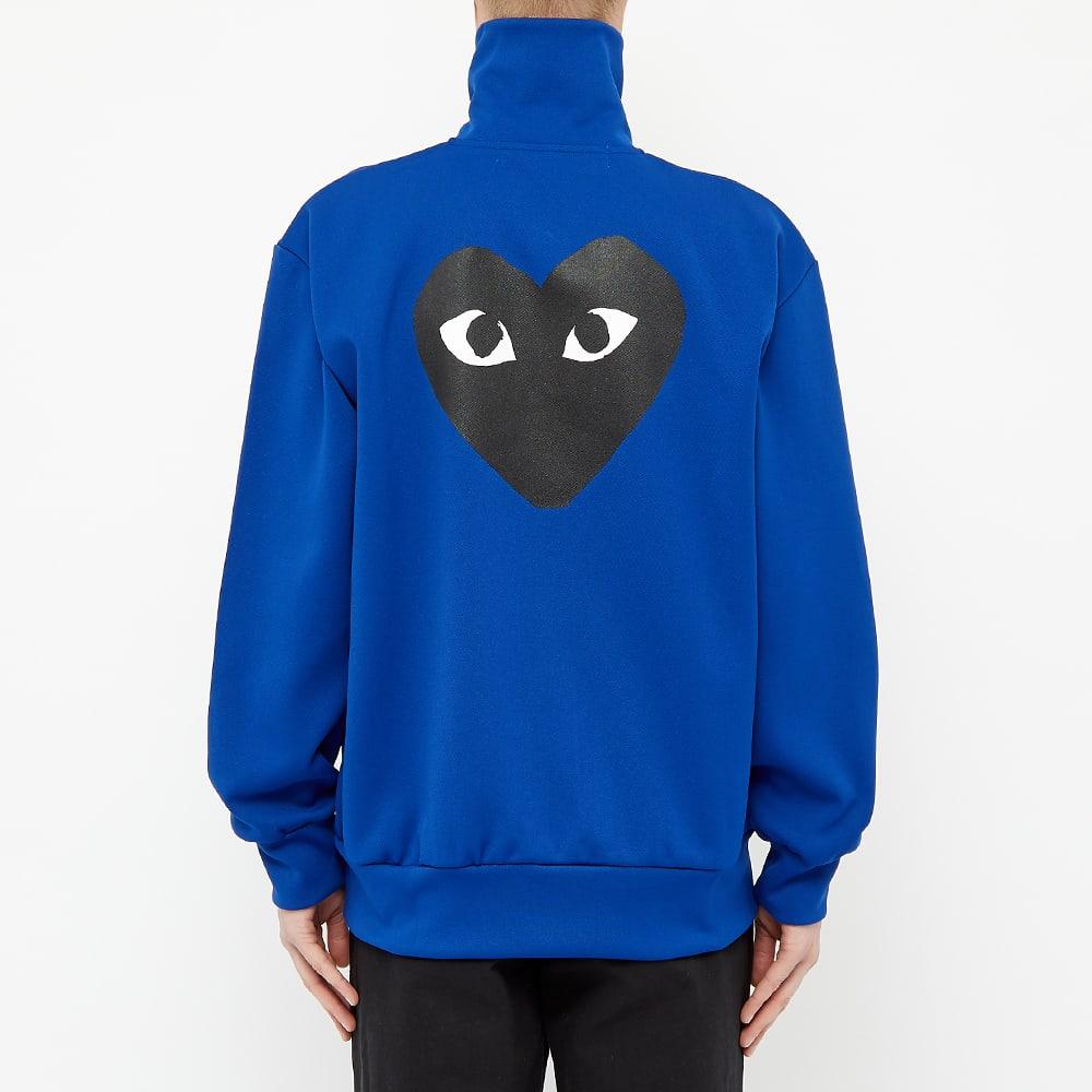 comme des garcons play black heart zip back print track top