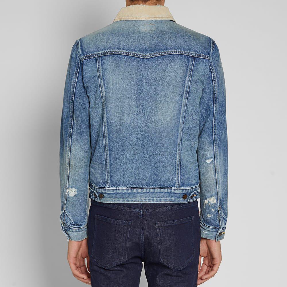 saint laurent corduroy collar denim jacket