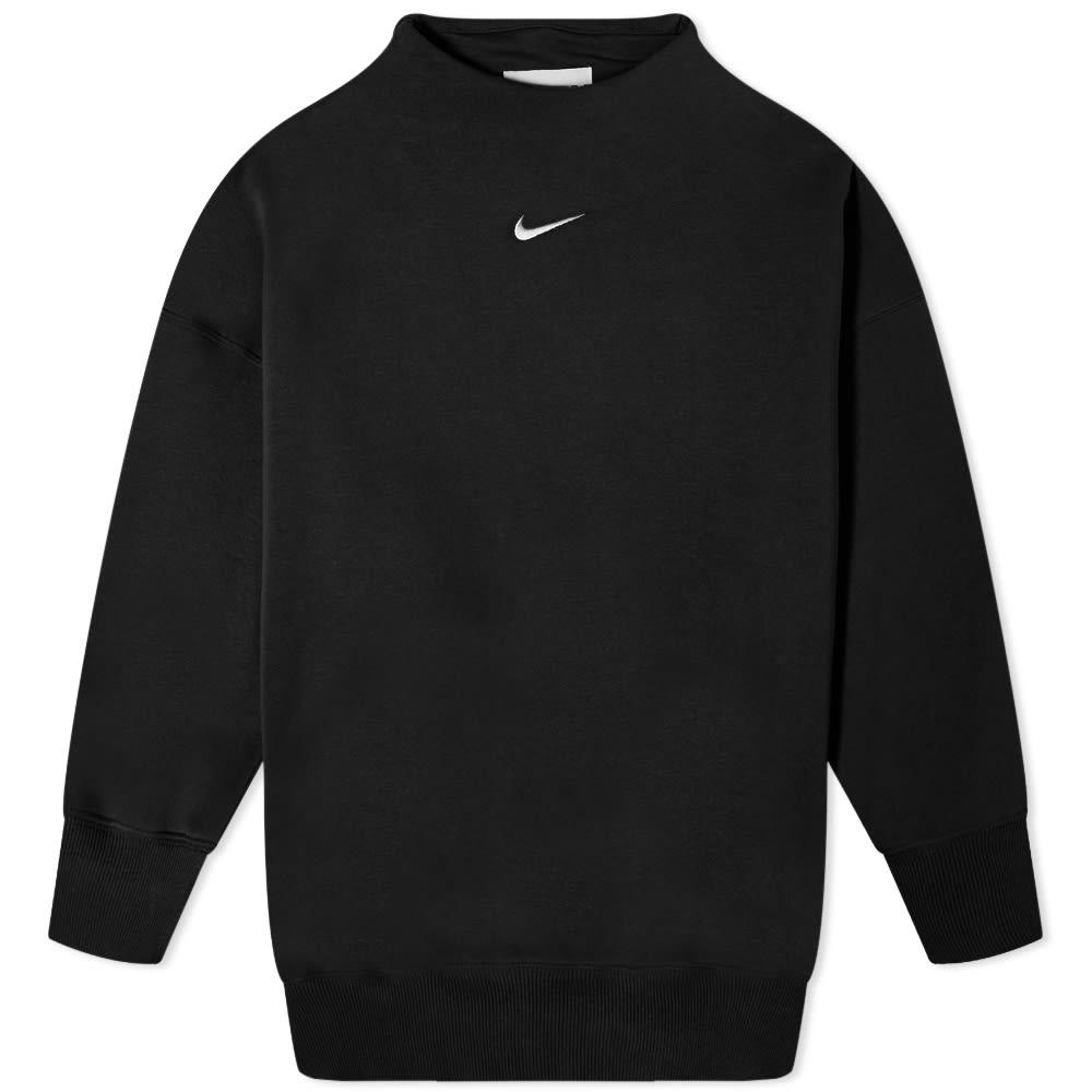 Nike Phoenix Fleece Oversized Mockneck in Black | Lyst
