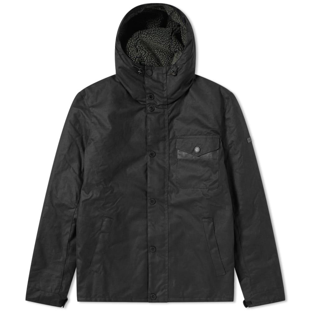 Barbour Fleece International Kevlar Wax Jacket in Black for Men - Lyst