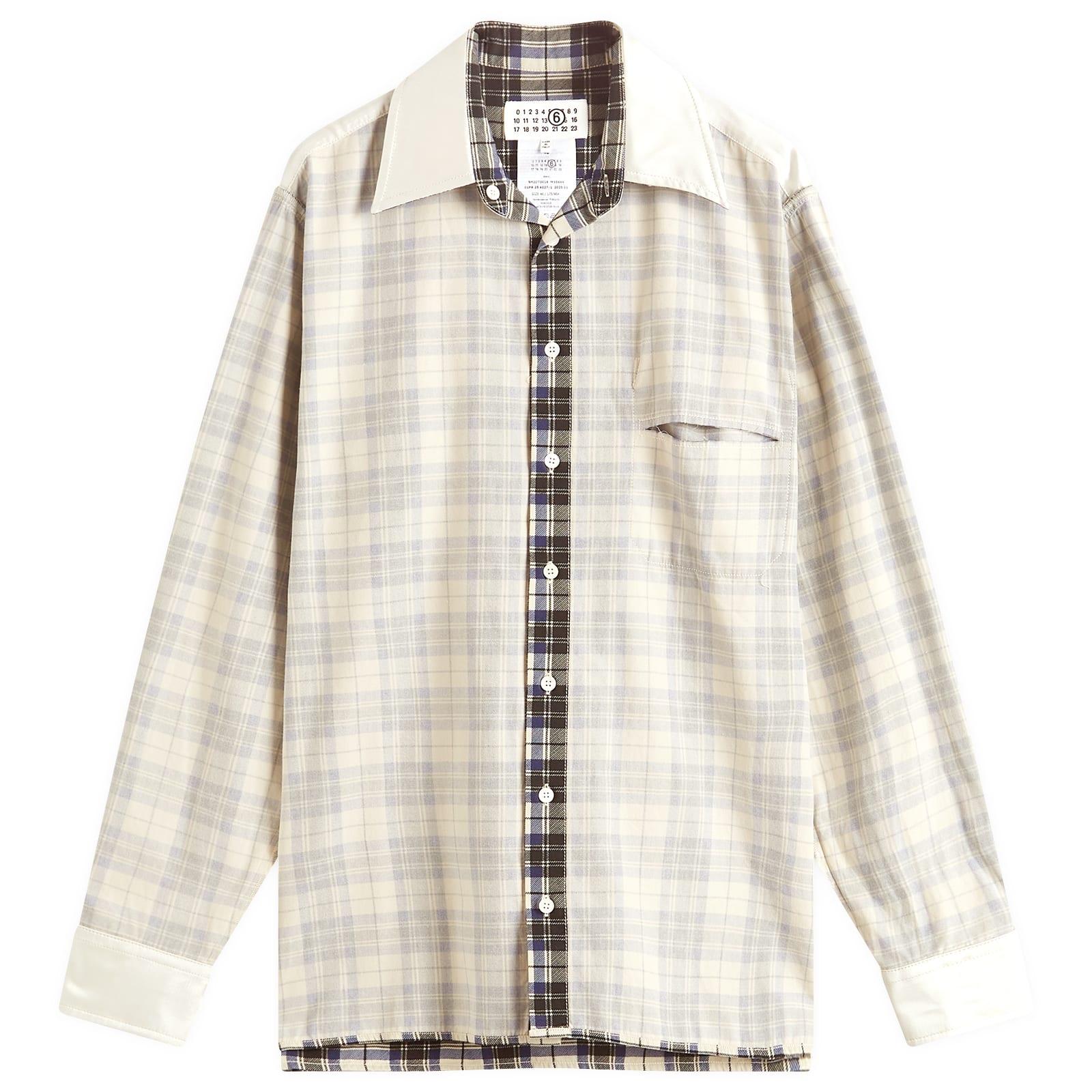 MM6 by Maison Margiela Mm6 Reversible Plaid Check Shirt in Natural