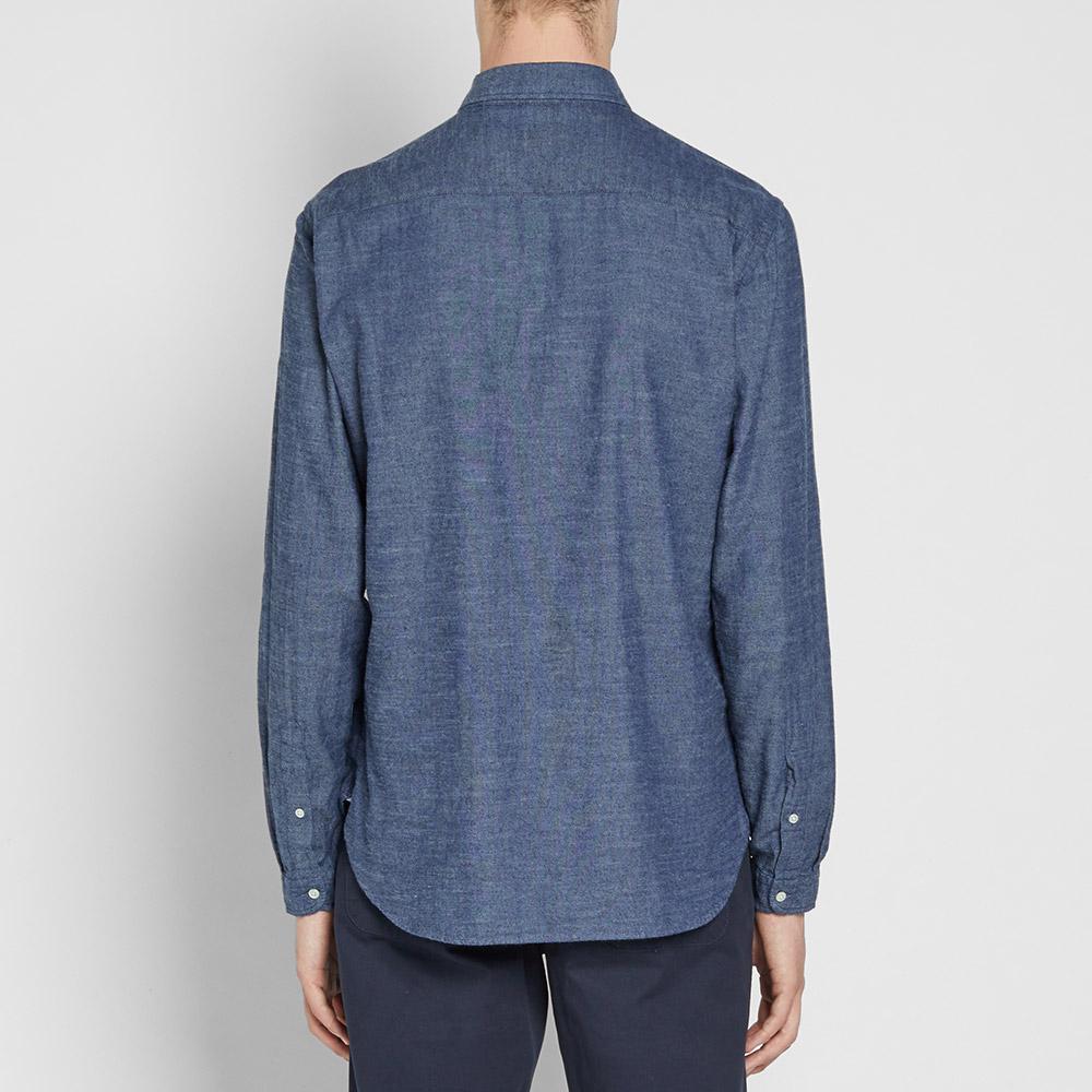 Oliver Spencer Cotton Eton Collar Shirt in Blue for Men - Lyst