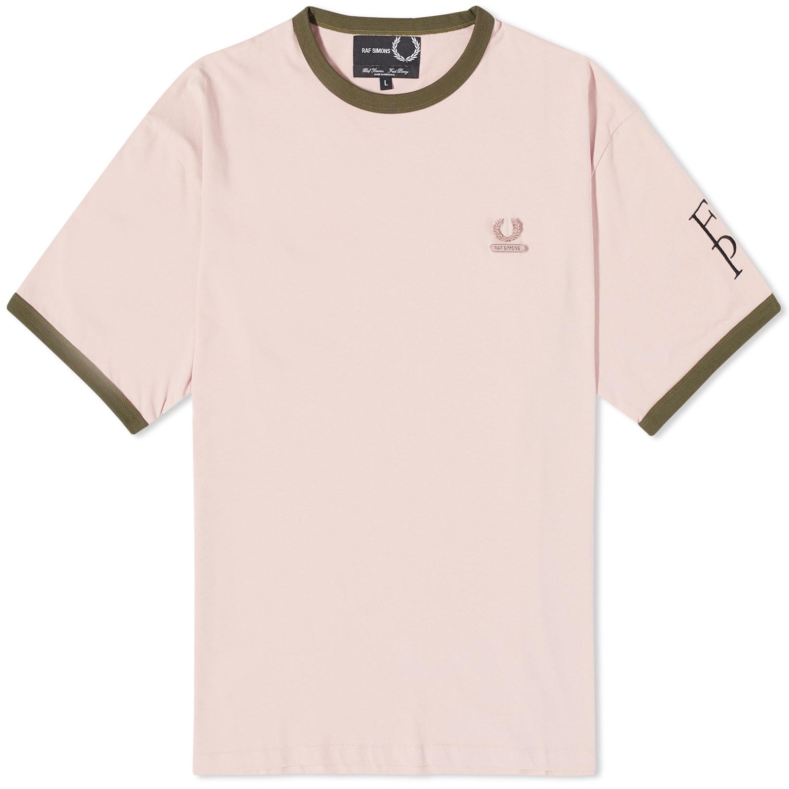 Fred Perry X Raf Simons Contrast Trim Relaxed T-shirt in Pink for Men | Lyst
