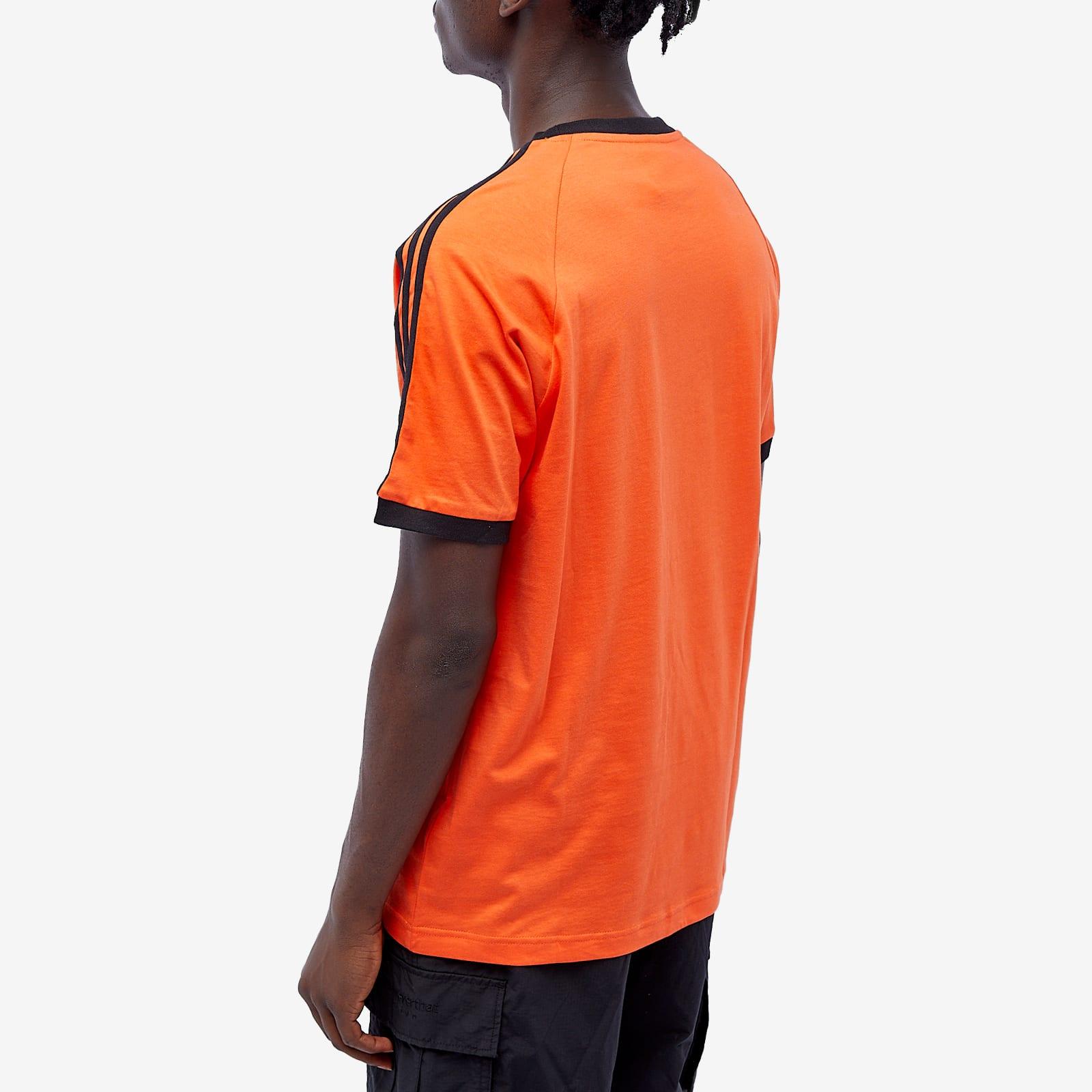adidas 3 Stripe T-shirt in Orange for Men | Lyst