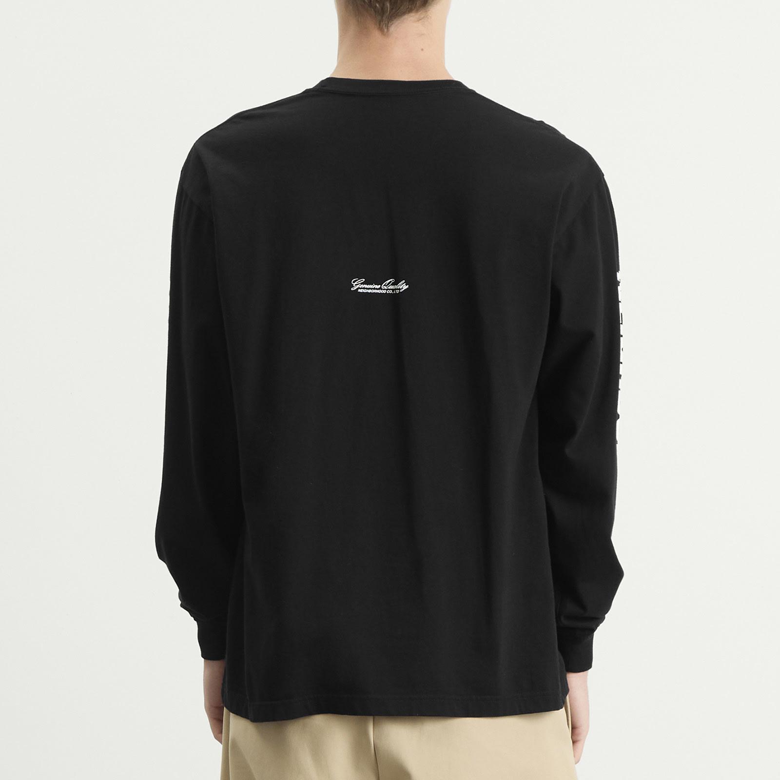 Neighborhood LS-1 Distorted Logo ロンT Neighborhood Ls-1 Distorted Logo Long Sleeve T-Shirt in Black for