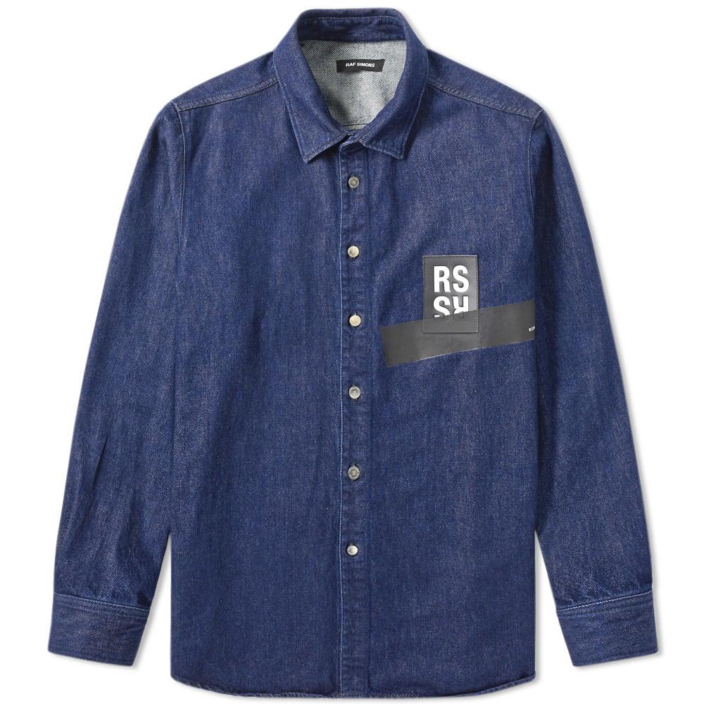 Raf Simons Patch Logo Denim Shirt in Blue for Men - Lyst