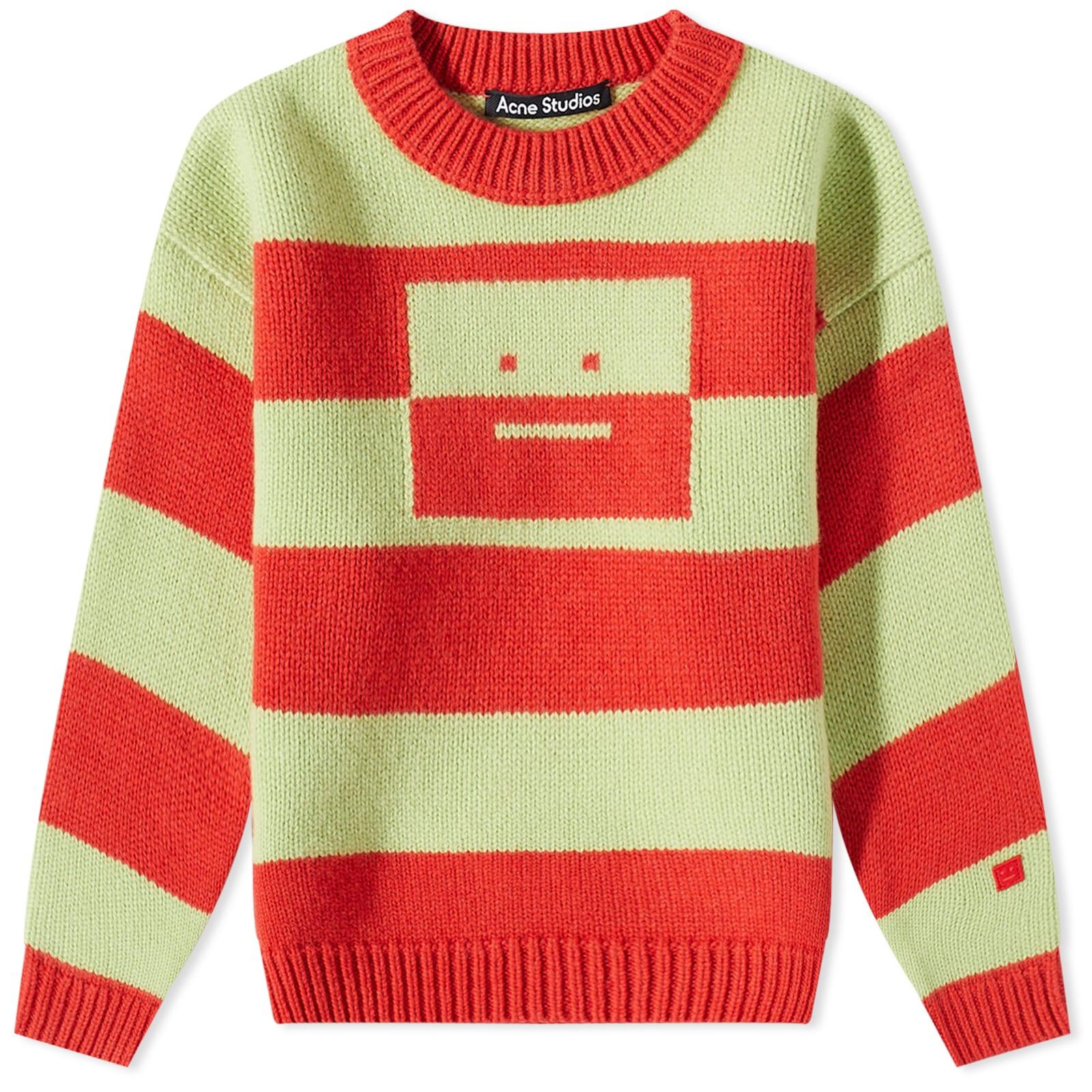 Acne Studios Mini Kilgot Stripe Face Crew Knit in Red for Men | Lyst
