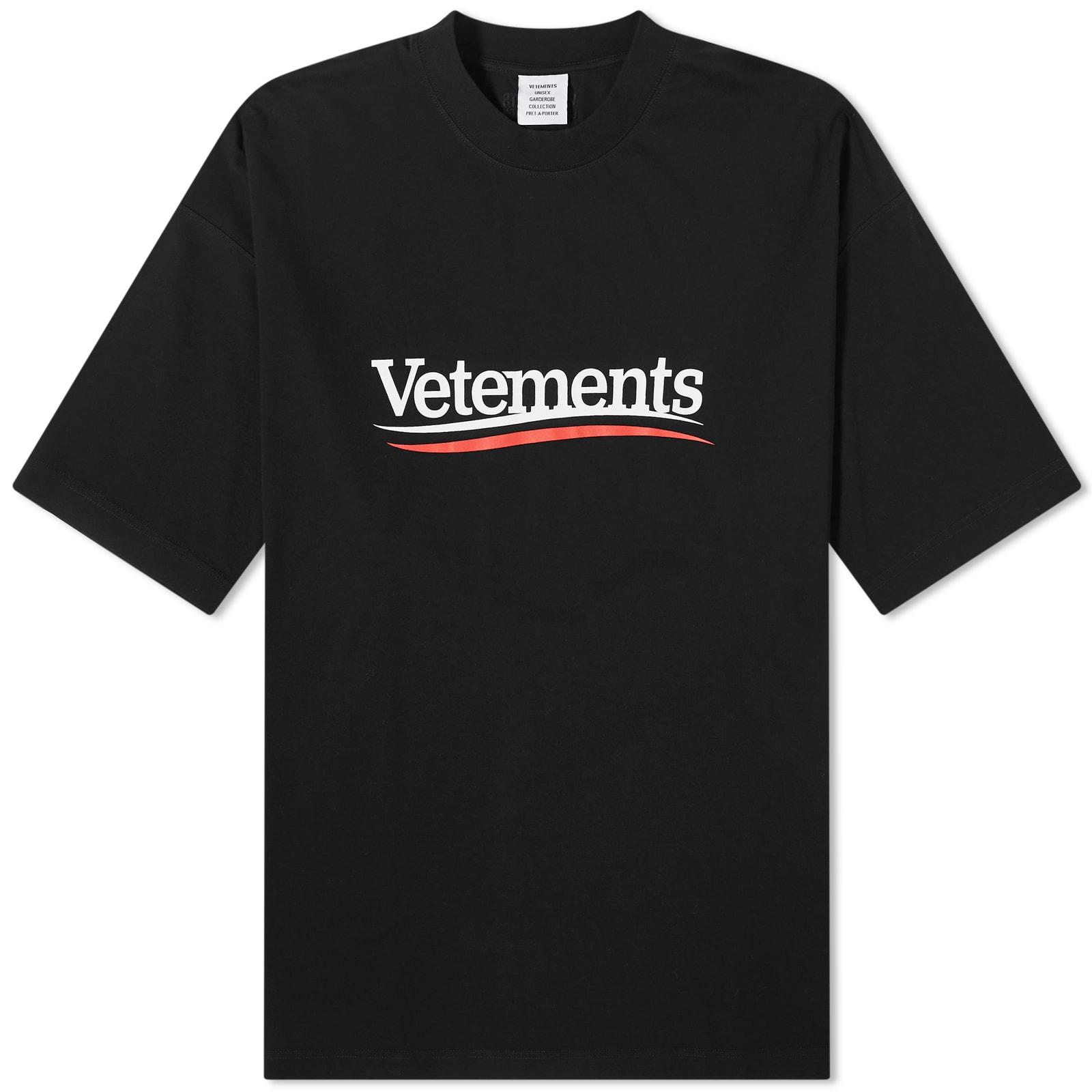 存在感絶大【vetements】ロゴ Ｔシャツ VETEMENTS ロゴ Tシャツ | ブラック | FARFETCH JP