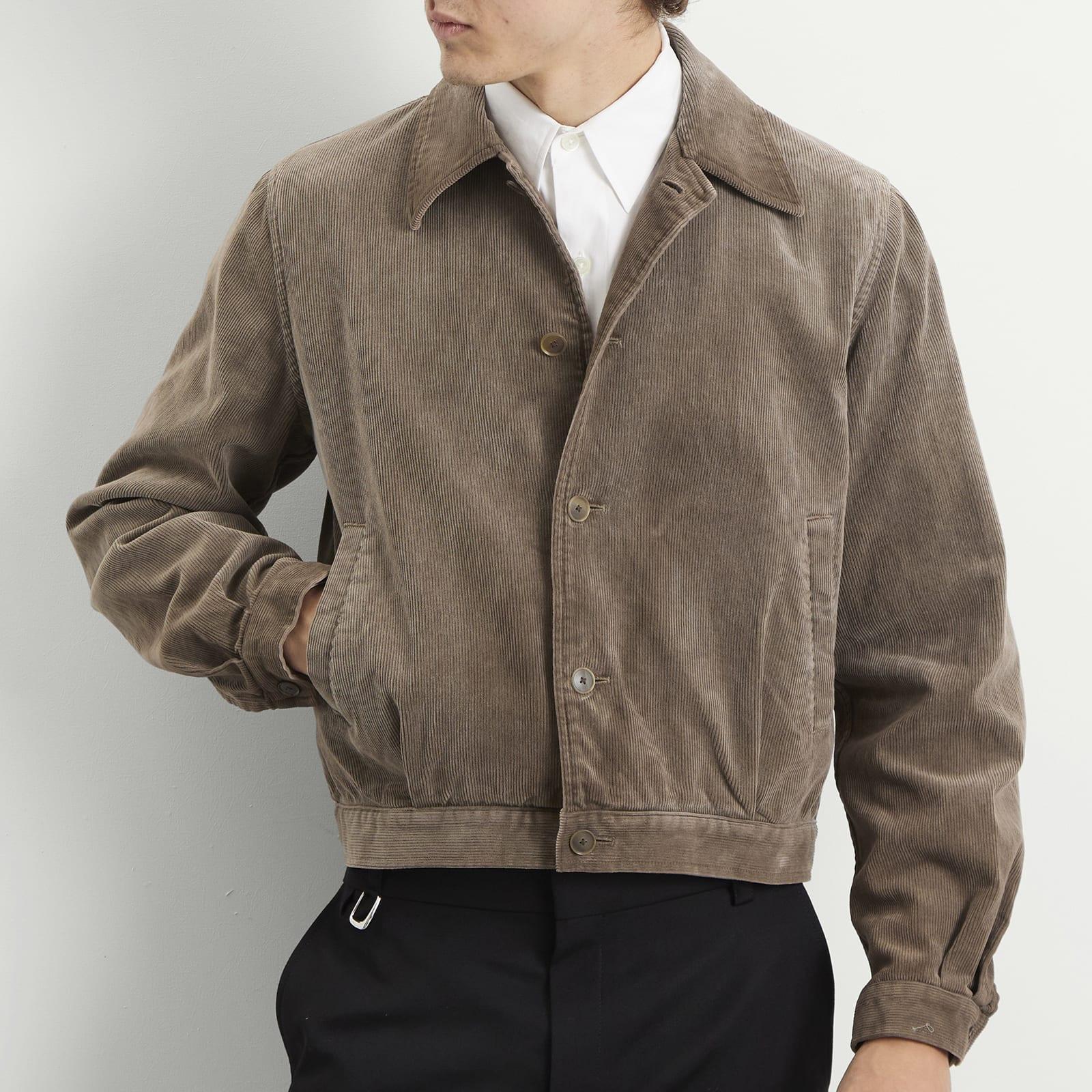 ジャケット・アウター AURALEE PIGMENT DYED CORDUROY BLOUSON 4 Pigment Dyed Finx Corduroy Blouson in Olive Brown – SVRN
