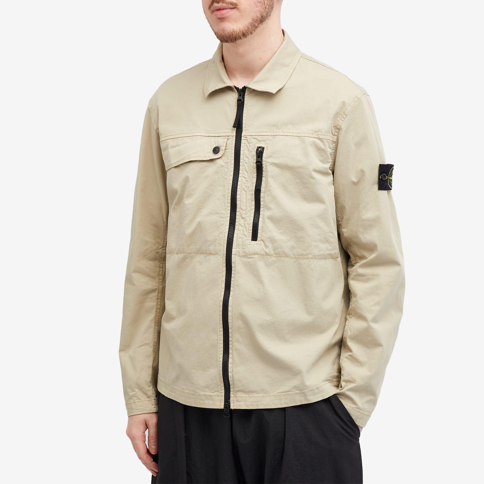 Stone Island Supima Cotton Twill Stretch-Tc Zip Shirt Jacket in