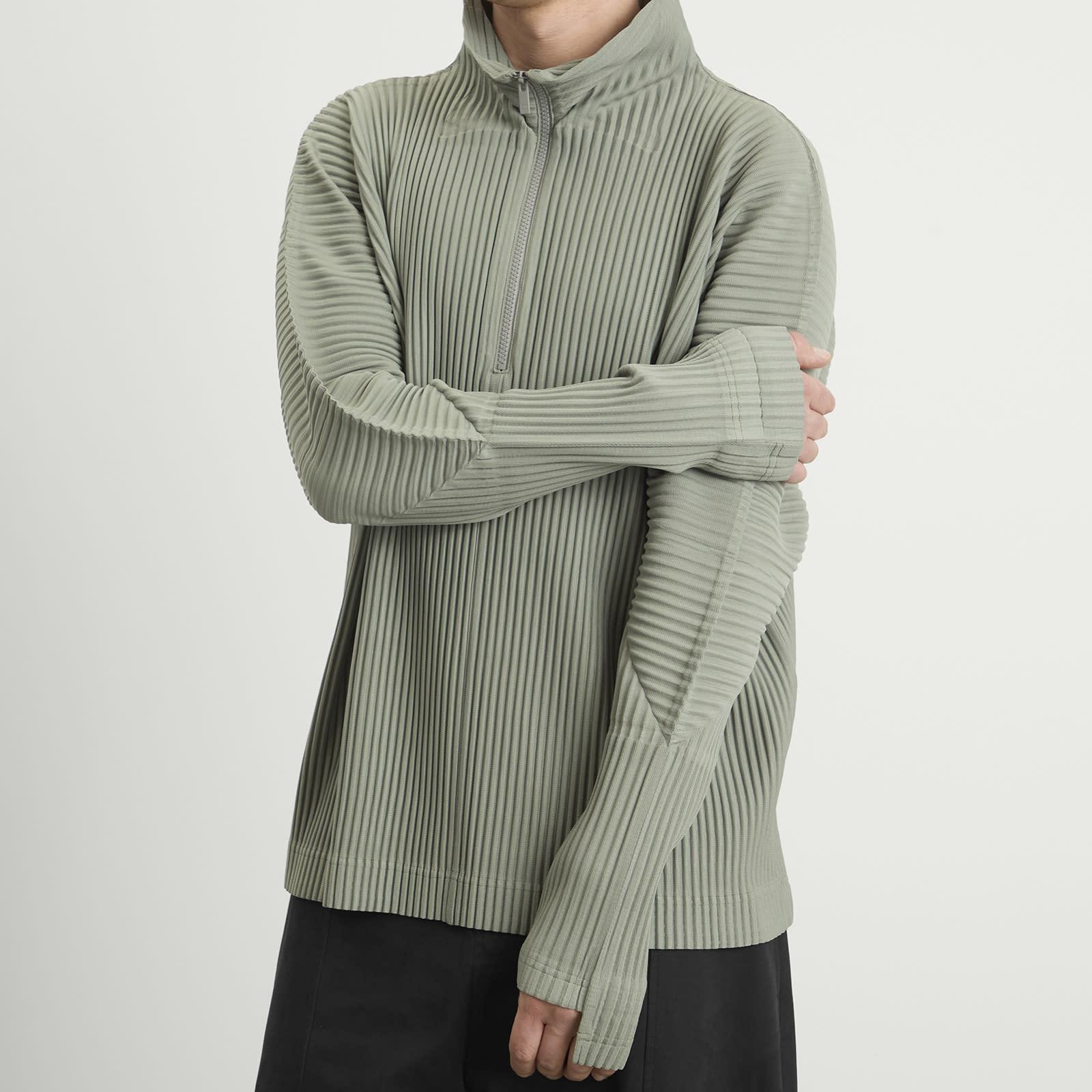 Homme Plissé Issey Miyake Quarter Zip in Green for Men | Lyst